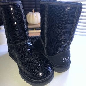UGG Short Black Sequin Boots